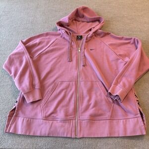 Nike Women's Pink Zip‎ Up Hoodie Size Large